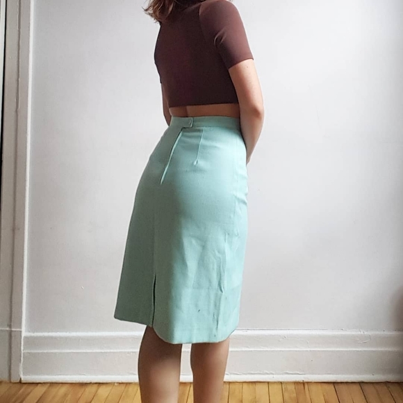 Vintage Aqua midi pencil skirt - Picture 3 of 4